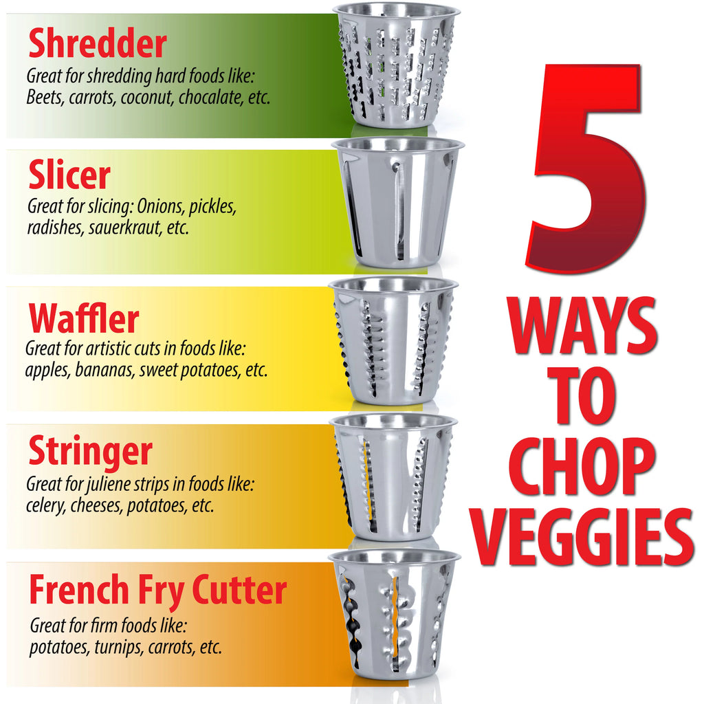 Heavy Duty Vegetable Chopper & Food Processor with Stainless Steel Shredders V739
