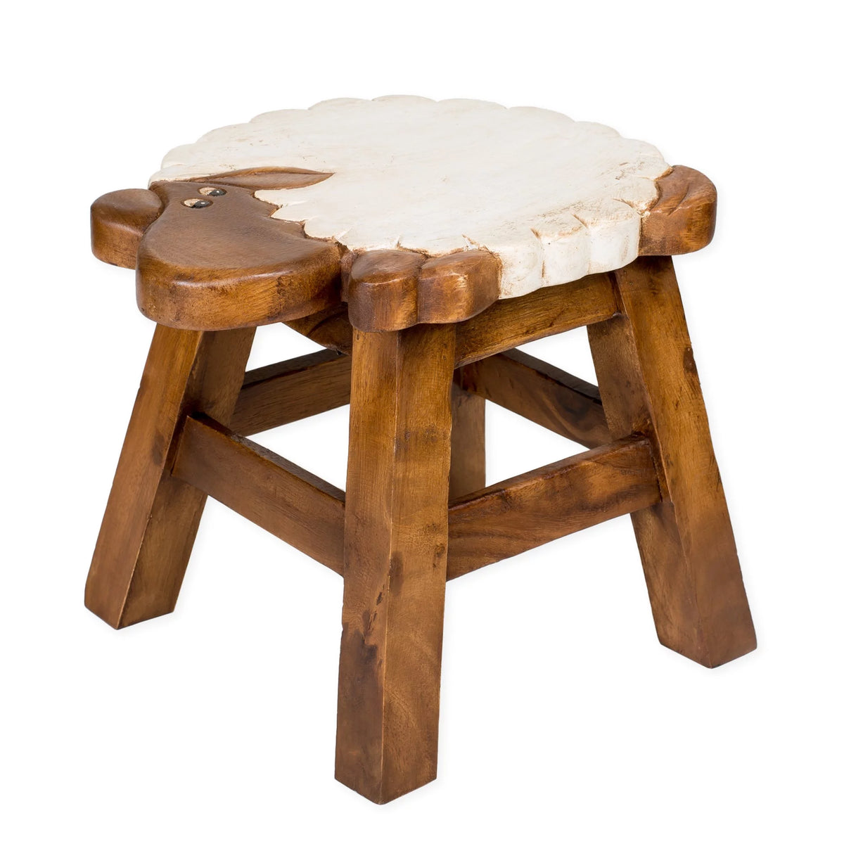 Hand Carved Acacia Hardwood Decorative Short Stool U295