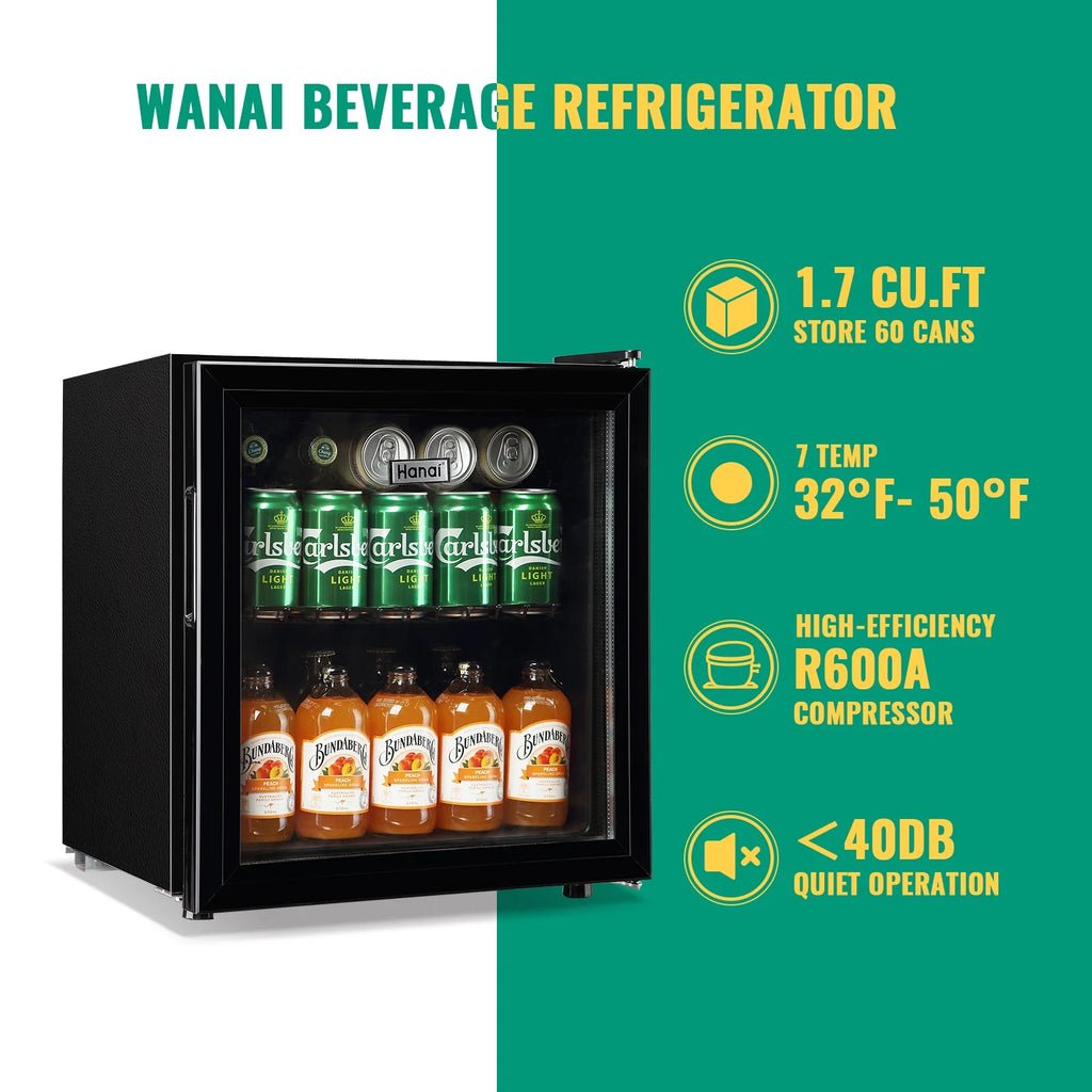 125 Can 3.5 Cu.ft Glass Door Beverage Cooler Refrigerator K44810
