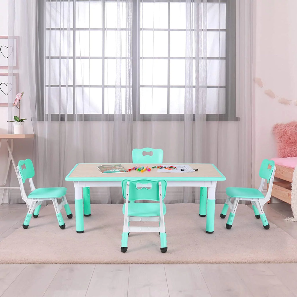 Adjustable Kids Table and Chairs Set, 5 Pieces V573594