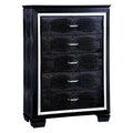 Black 5-Drawer Solid Wood Chest A128709