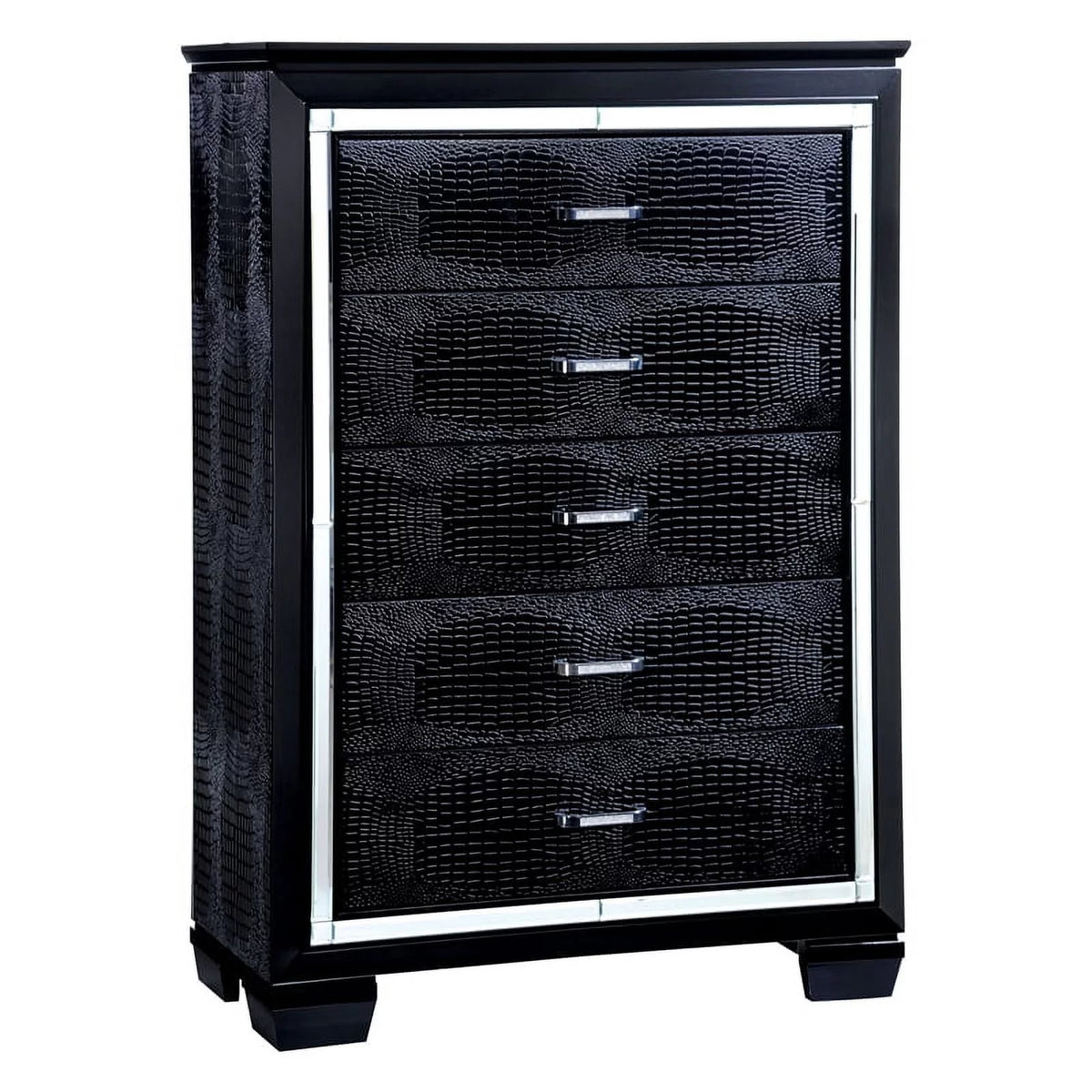 Black 5-Drawer Solid Wood Chest A128709