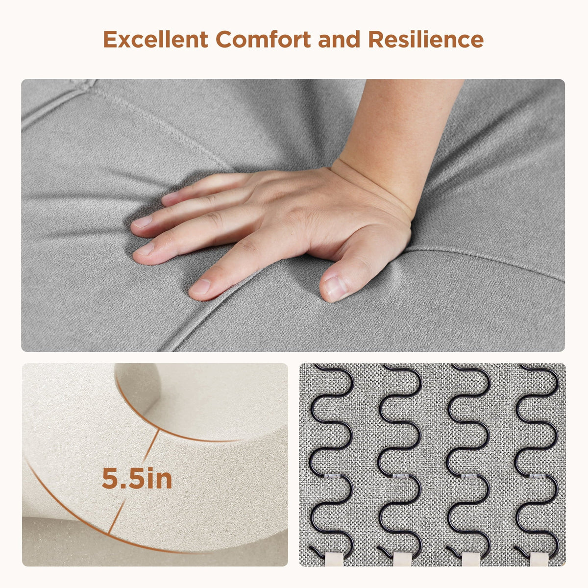 Light Gray Convertible Sofa Bed D171775