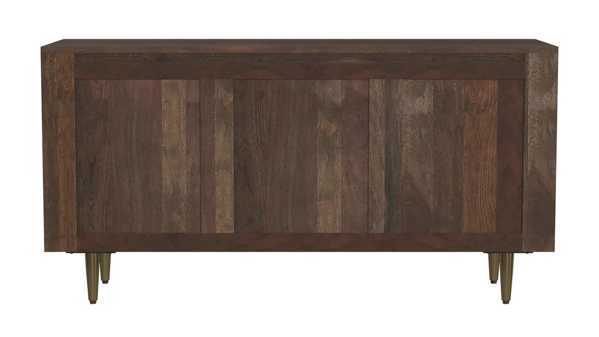 Dark Brown 3-Drawer 2-Door Wood Console Table D282