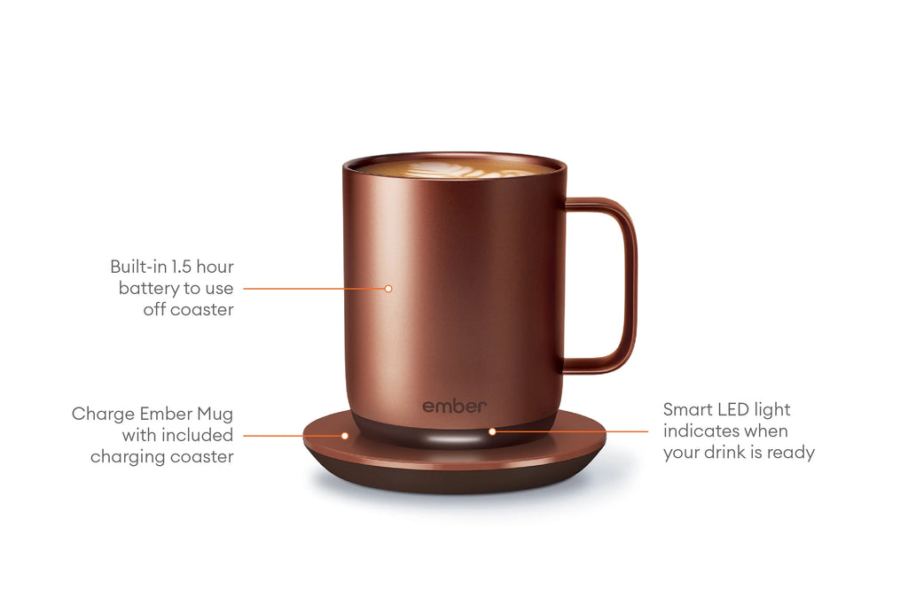 10 oz Copper Temperature Control Smart Mug V201852