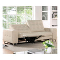 Beige Faux Leather Power Loveseat V574286