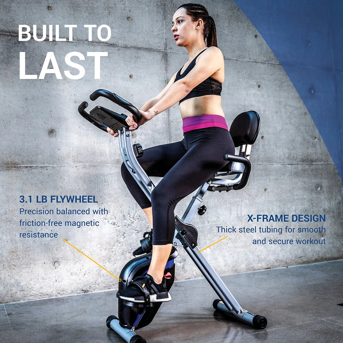 Compact Upright Folding Bike with Magnetic Resistance A520