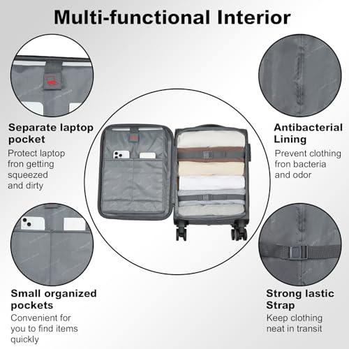 20 Inch Softside Spinner Luggage with TSA Lock H820855