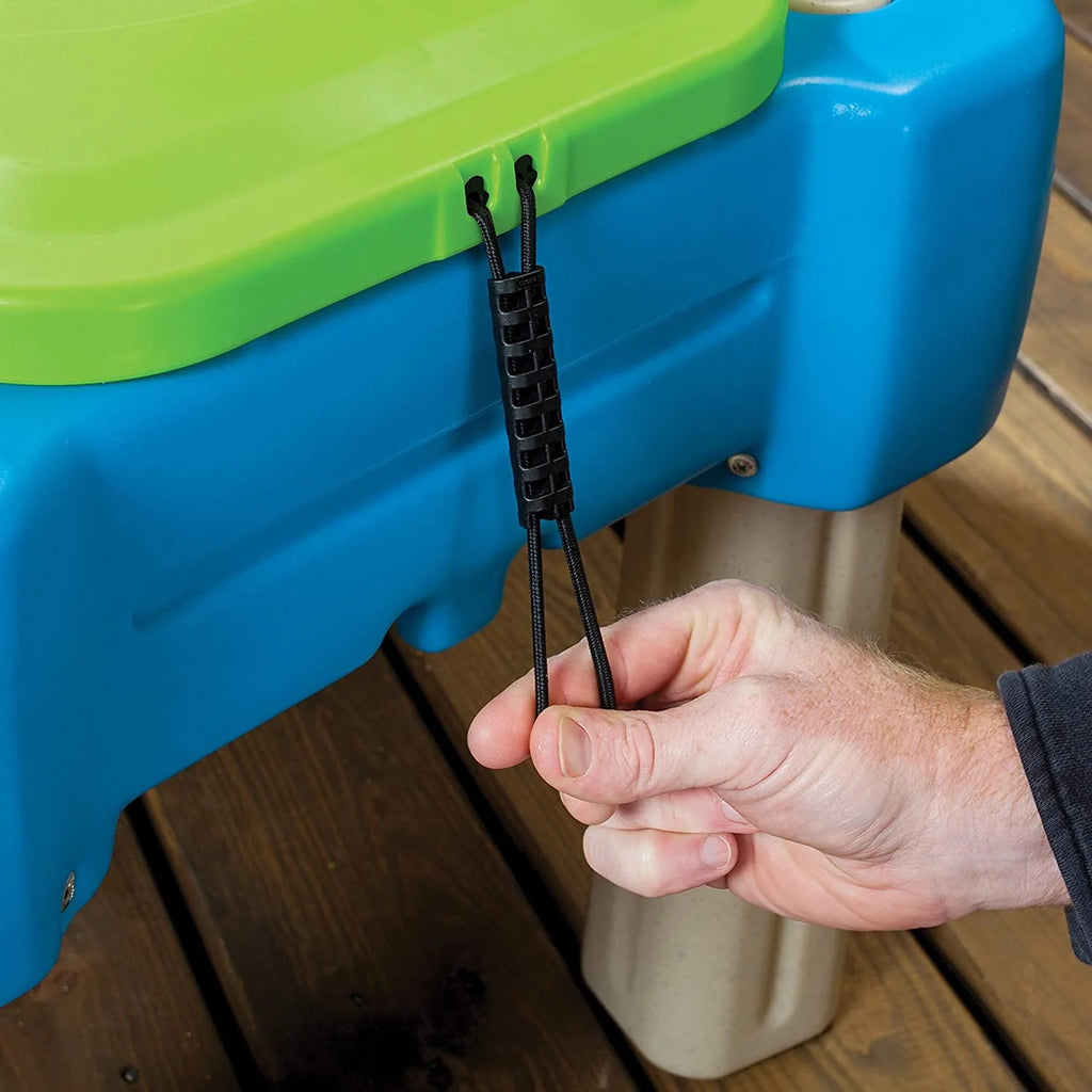 Blue Plastic Sandbox and Water Table with Cover and Umbrella D8845