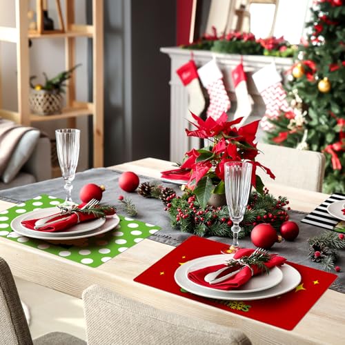 Pink Plastic Christmas Placemats Set of 6 U3171
