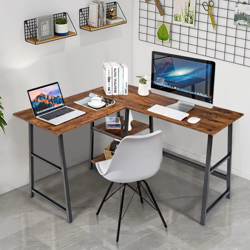 Rustic Home Office Corner Desk B439