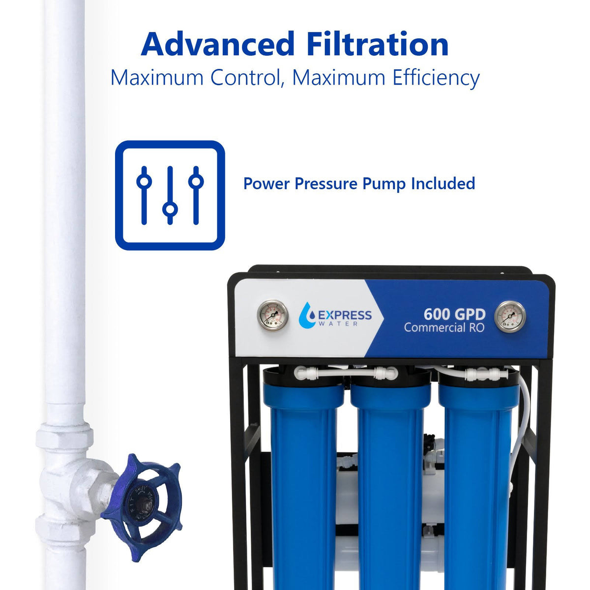 600 GPD 5 Stage Reverse Osmosis Water Filtration System H5345