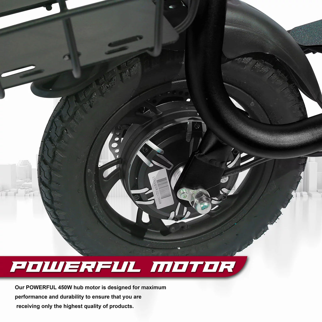 Foldable Electric Scooter with Seat and Carry Basket T340