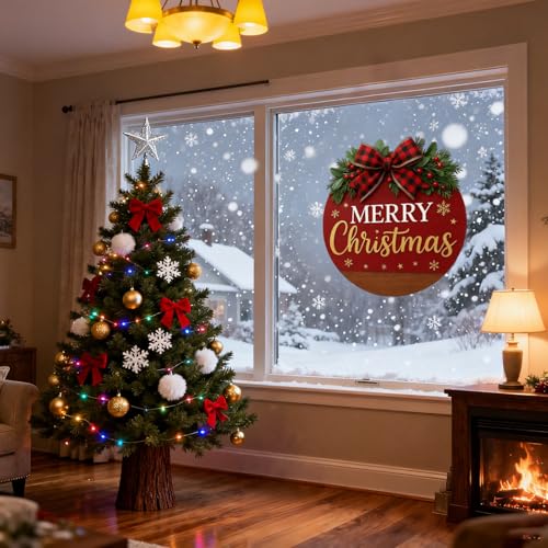 Christmas Wreath Hanging Sign with Bow C6340