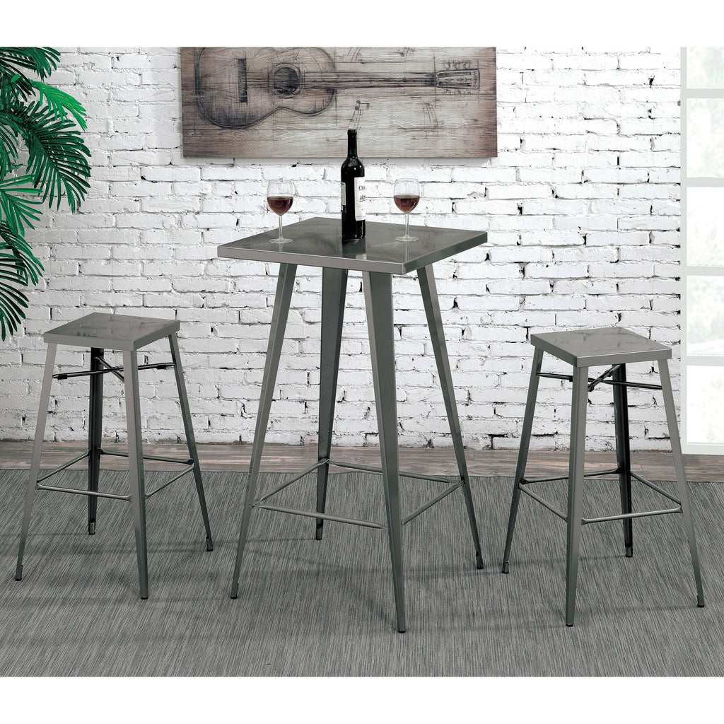 Grey Metal Barstools Set of 2 K6622