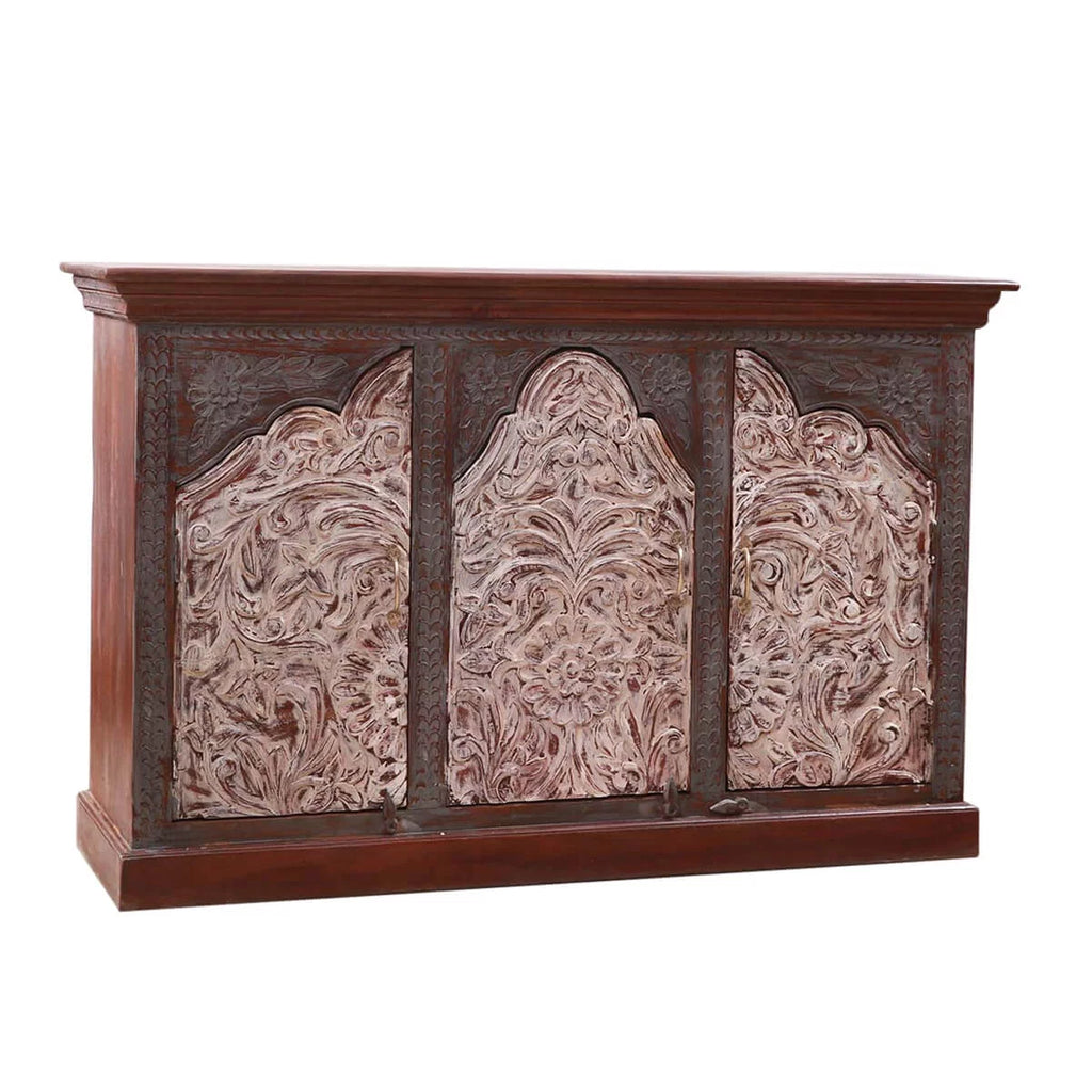 Handcrafted 2-Tone Mango Wood 3-door Sideboard Cabinet U7631