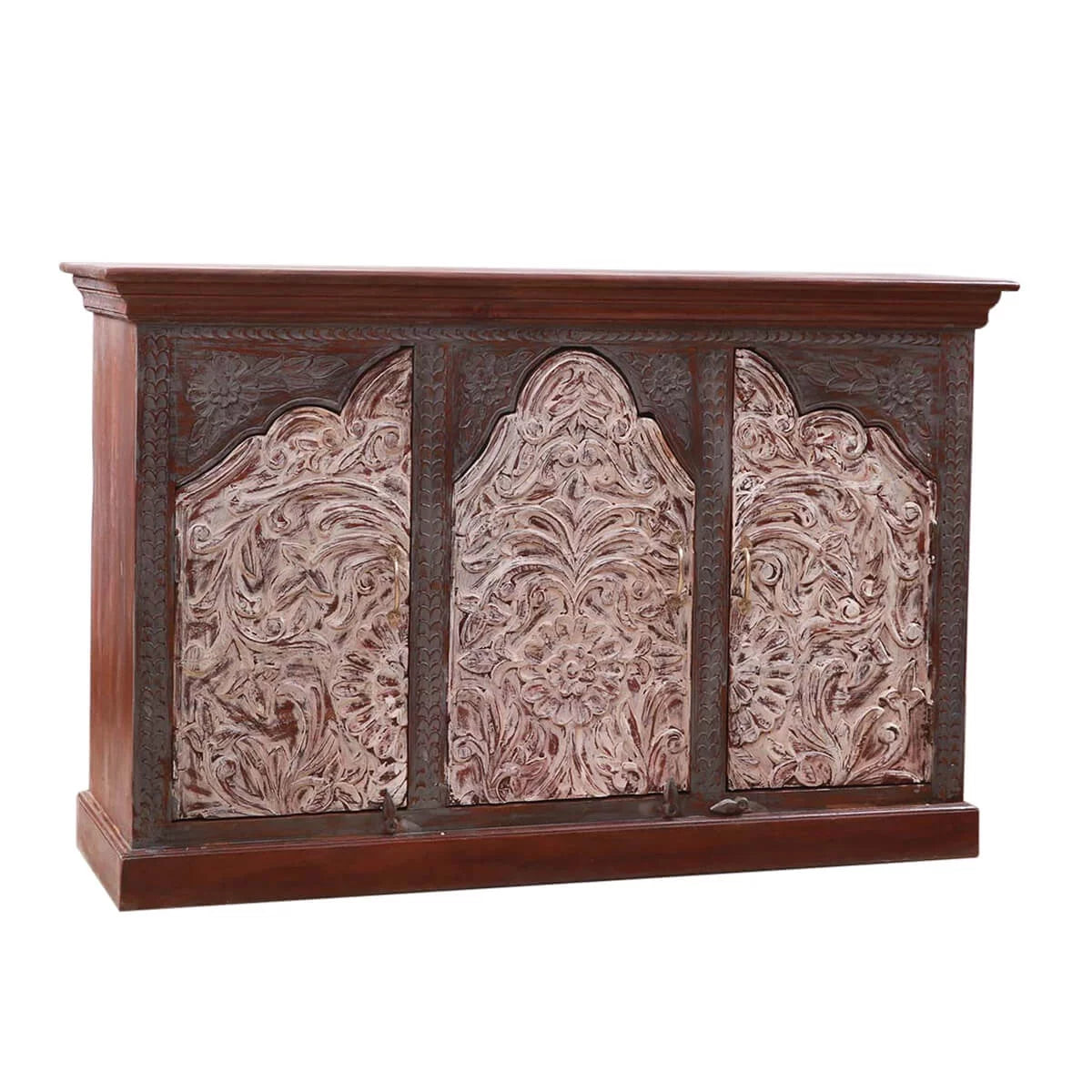 Handcrafted 2-Tone Mango Wood 3-door Sideboard Cabinet U7631