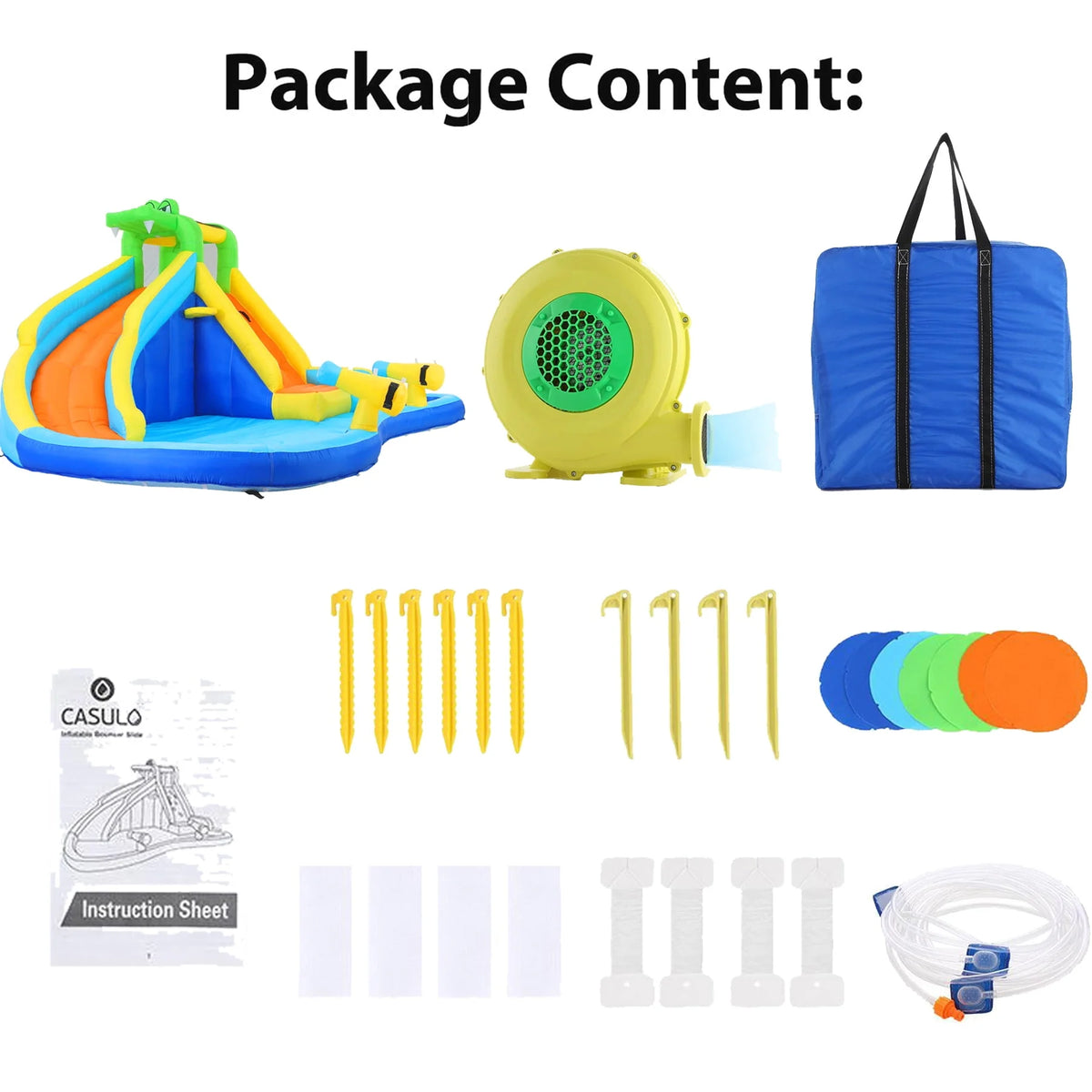 Inflatable Bounce House with Water Slide and Spray Pool X337938