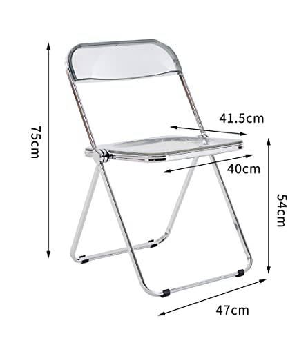 Acrylic Transparent Folding Chair with Steel Frame H966378
