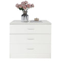 White 4 Drawer Wood Dresser U3958