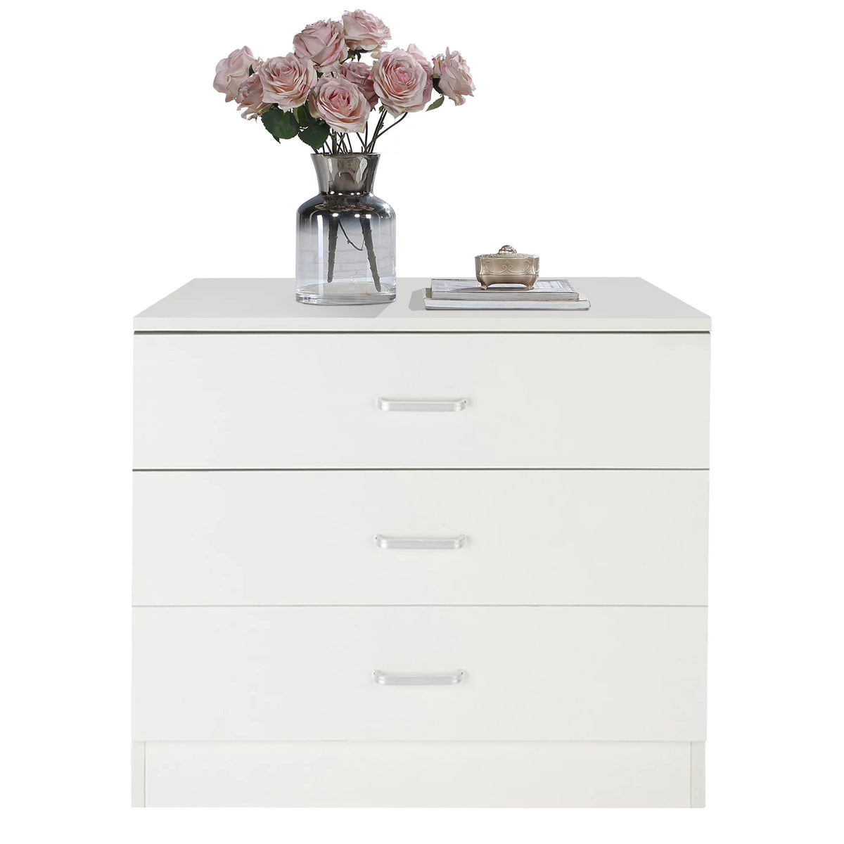 White 4 Drawer Wood Dresser U3958