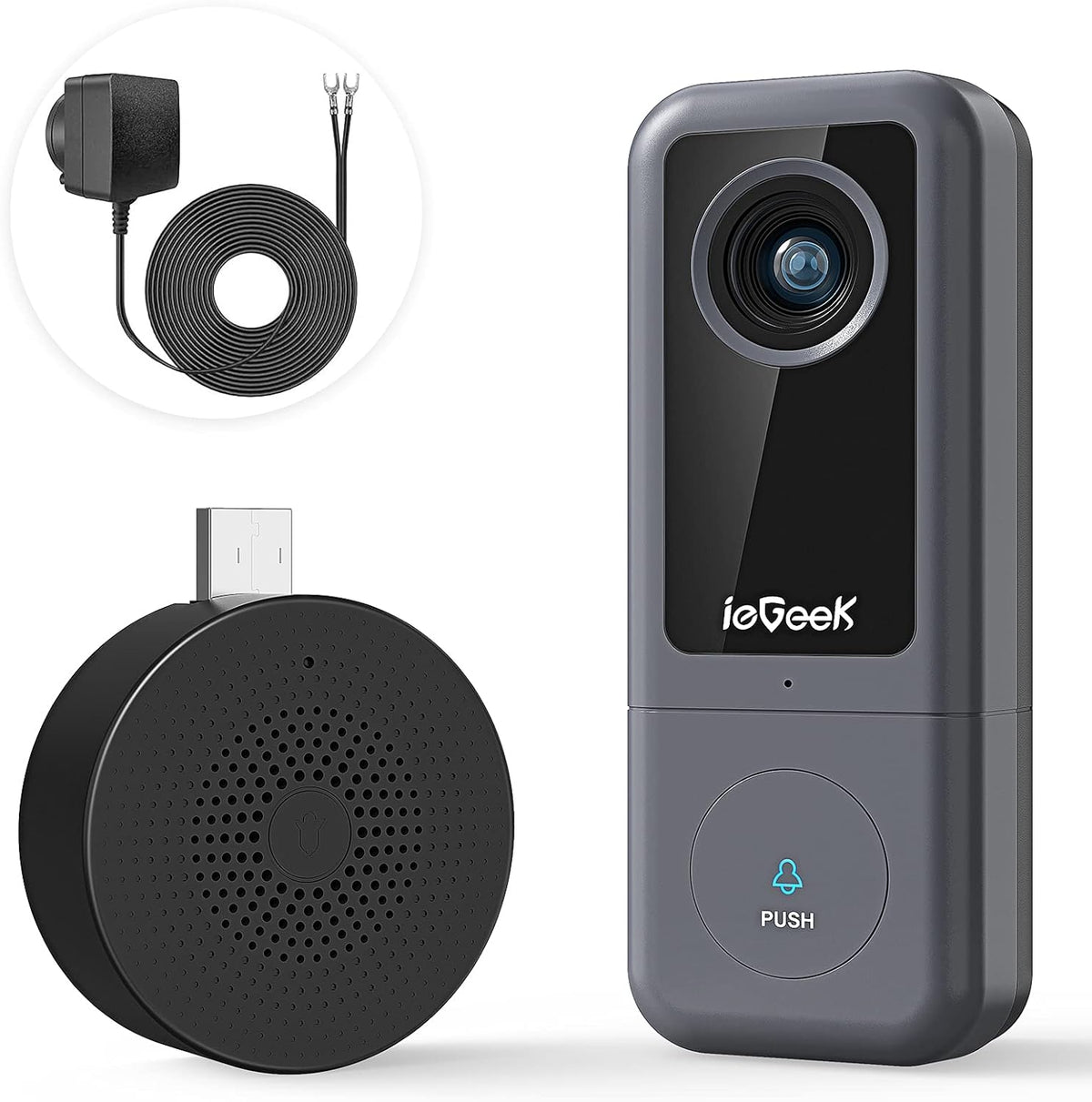 Wired Video Doorbell Camera with Chime, 2K HD, 2-Way Audio, IP54 Waterproof, Pack of 2 M945