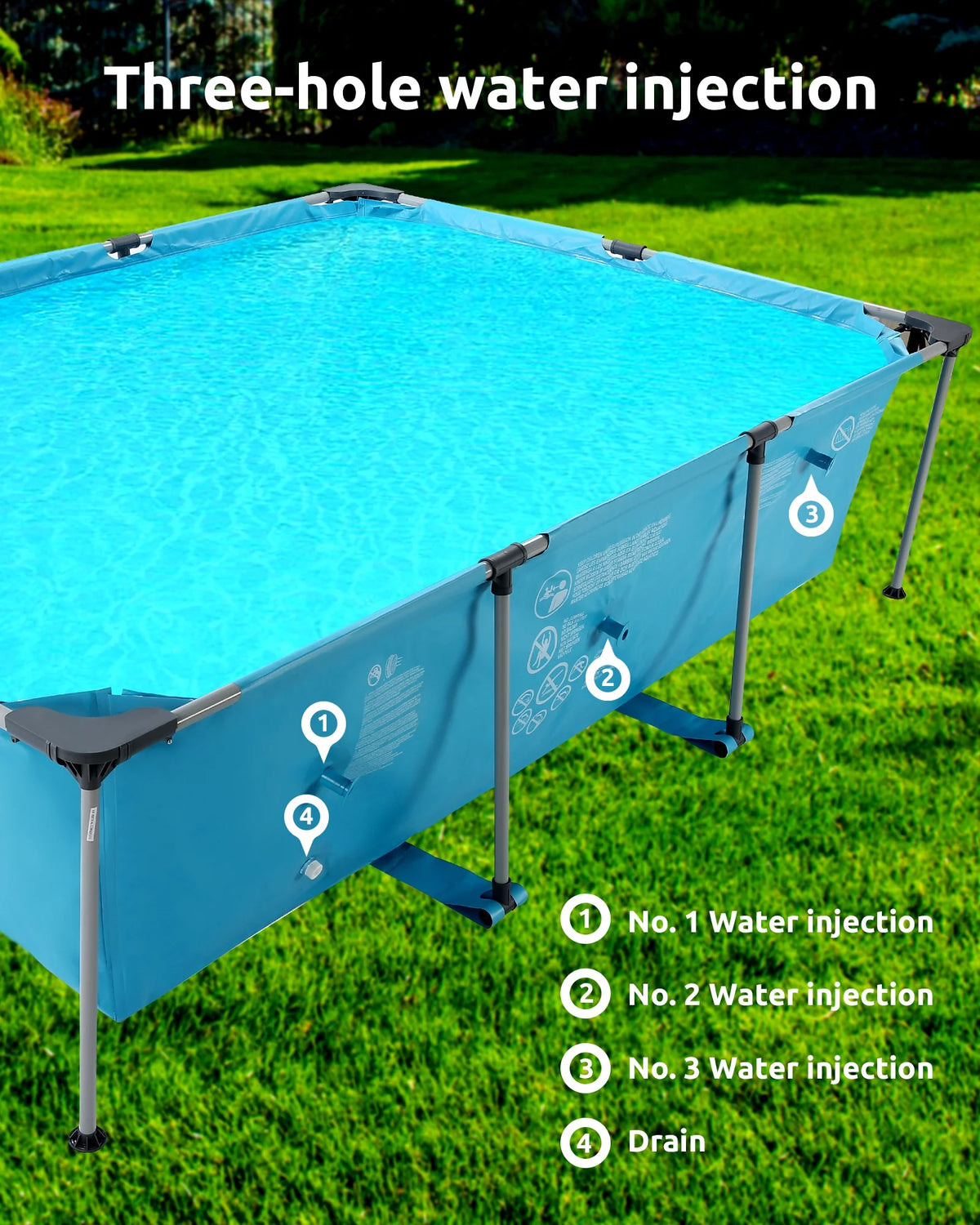 10 ft Above Ground Rectangular Frame Swimming Pool X605