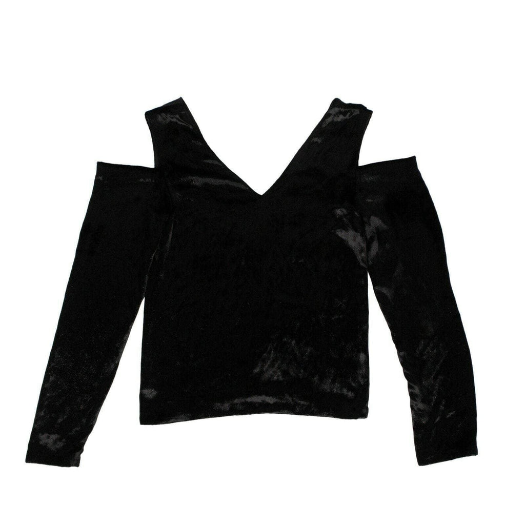 Black Velvet Cold Shoulder Shirt U36596