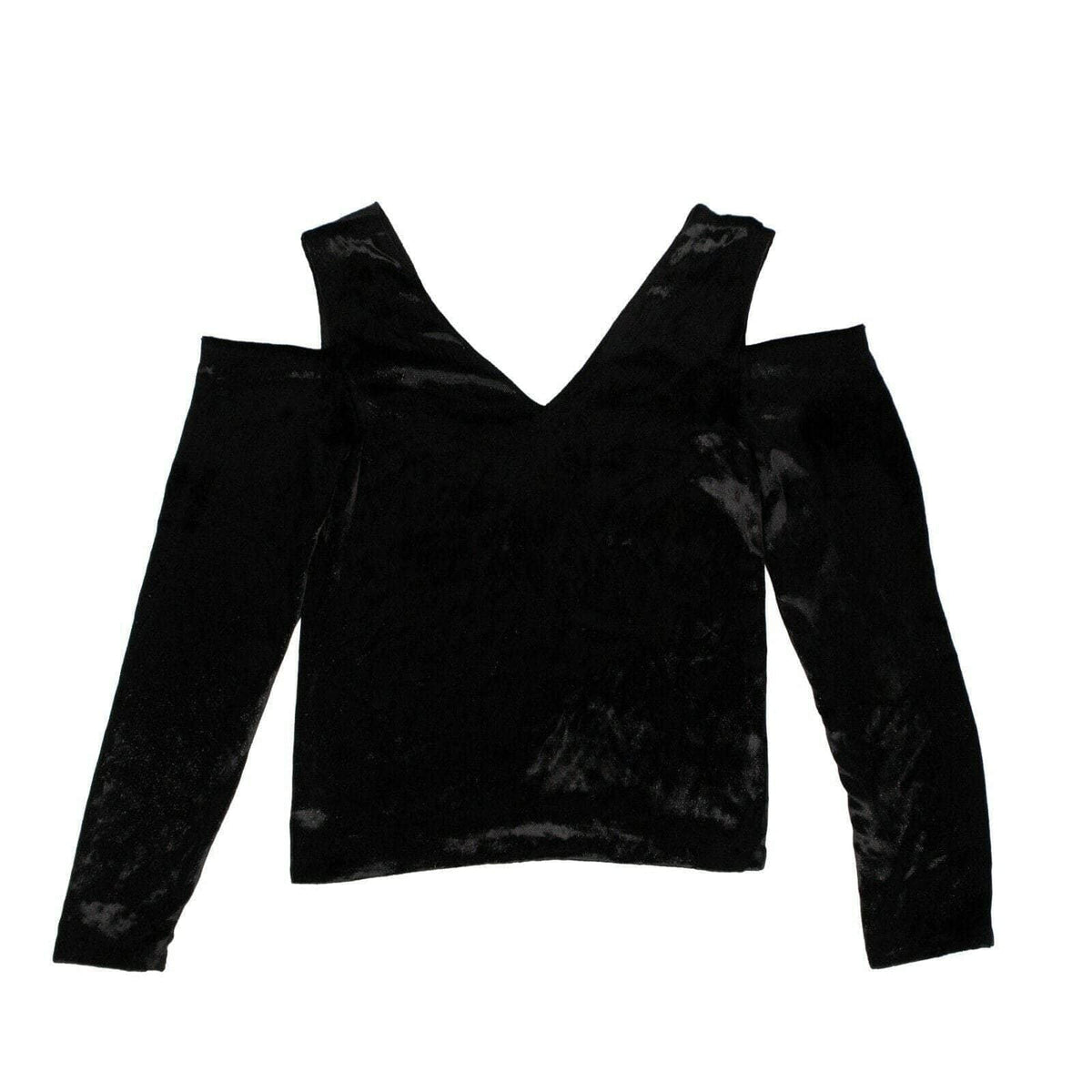 Black Velvet Cold Shoulder Shirt U36596