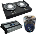 Dual 12 Sub Box Subwoofer Enclosure & 1600W Amplifier T6638