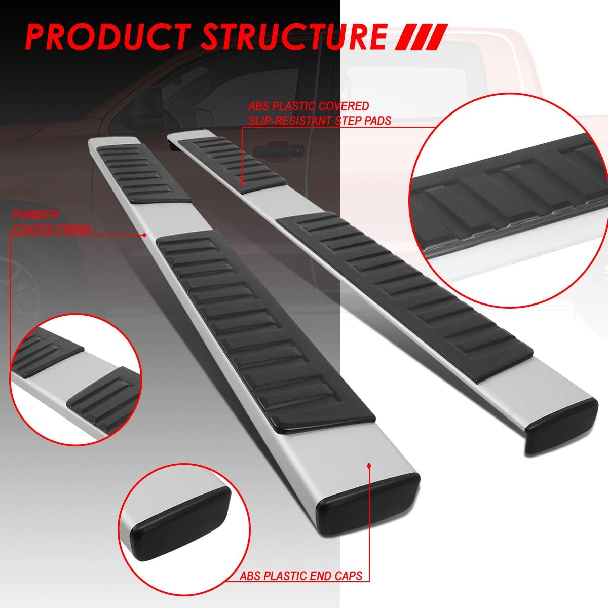 6 Inches Side Step Bar Running Boards N1420