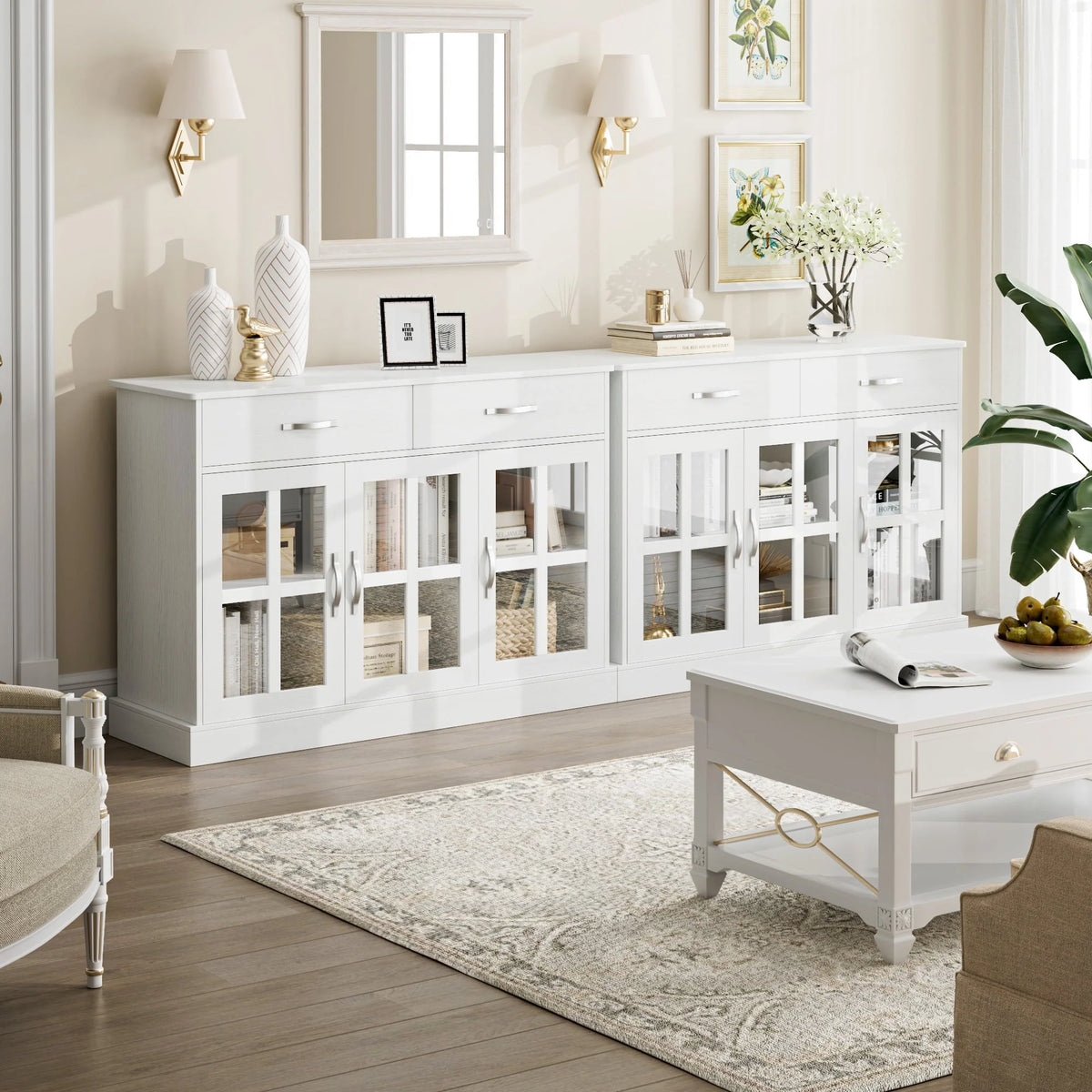 Gray 3 Door 2 Drawer Buffet Cabinet L2719