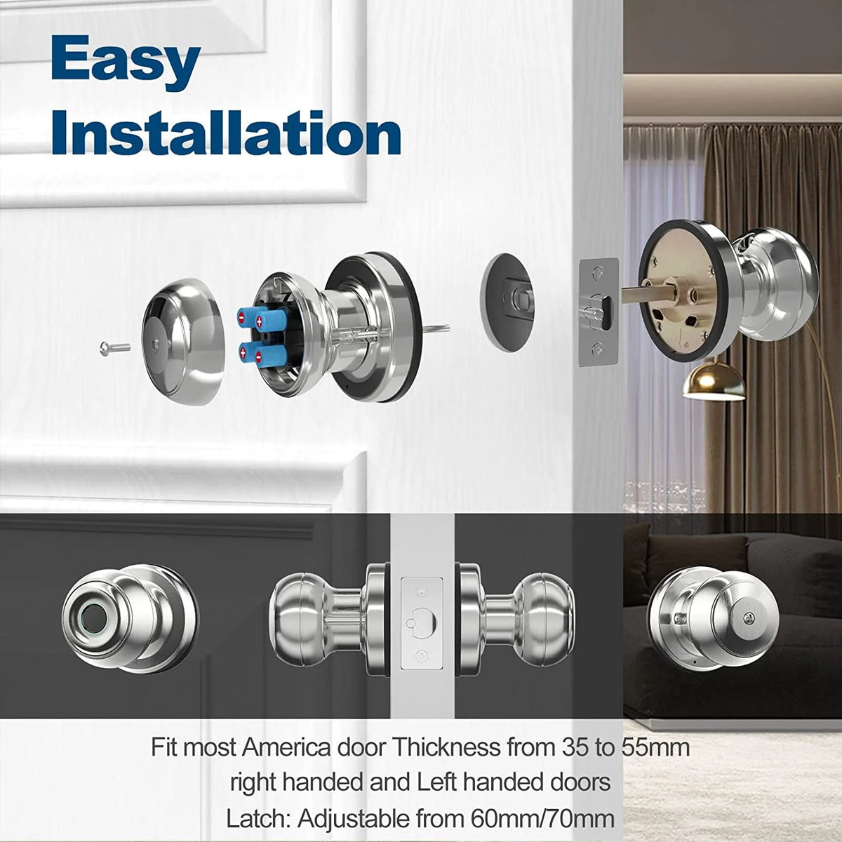 Smart Fingerprint Door Lock with App Control V823656