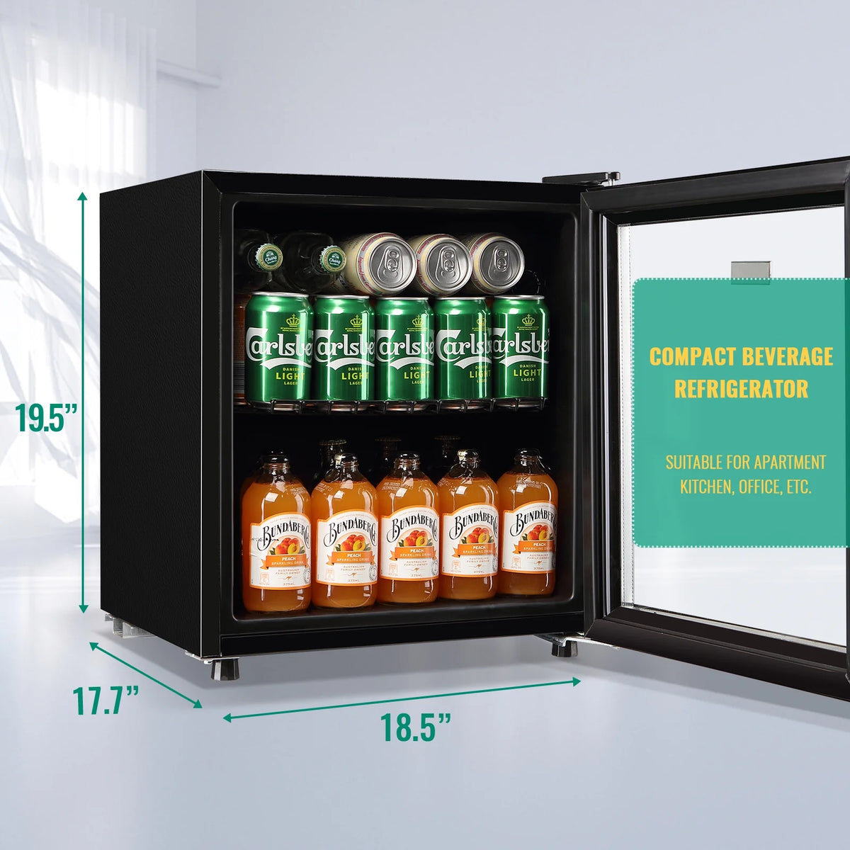 125 Can 3.5 Cu.ft Glass Door Beverage Cooler Refrigerator K44810