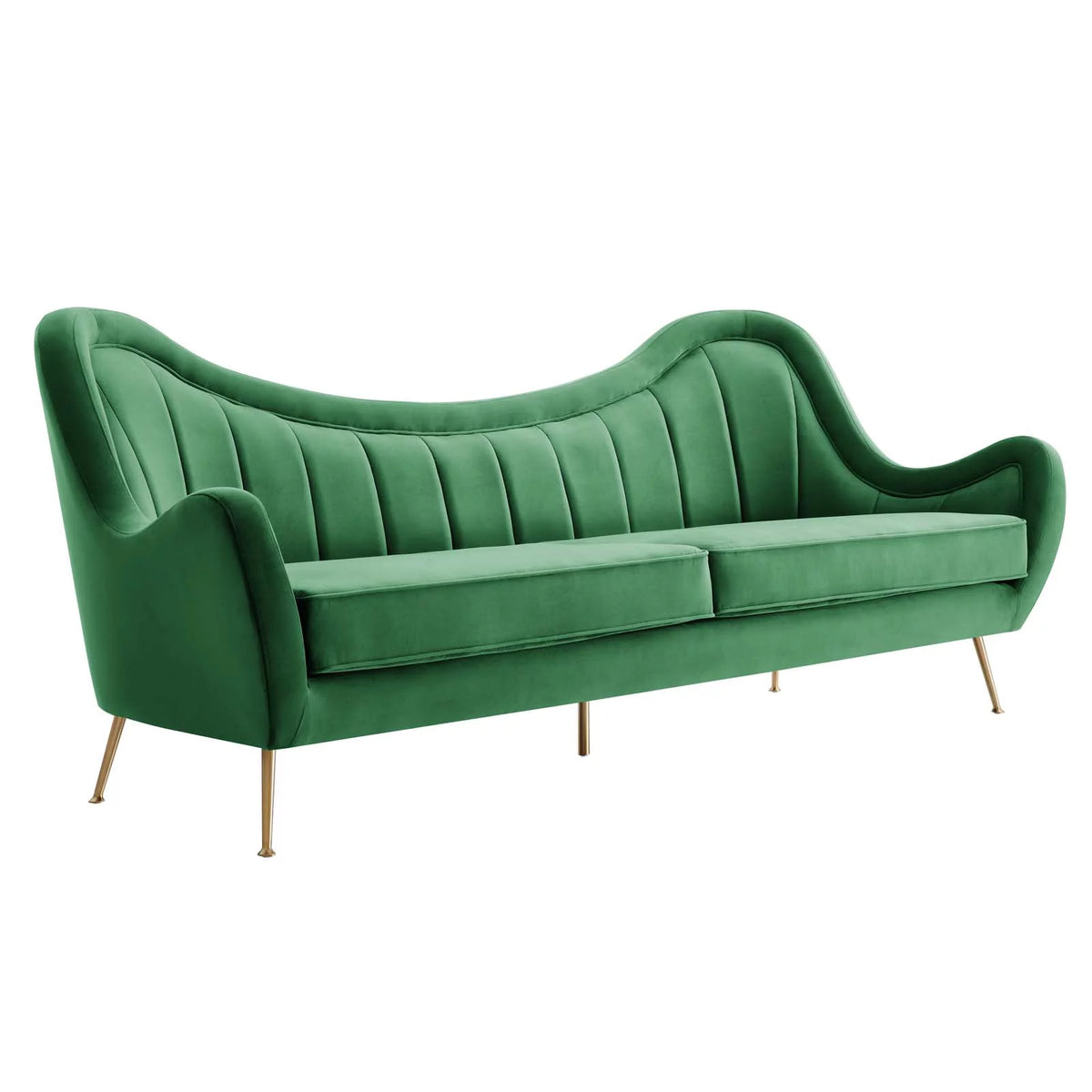 Emerald Channel Tufted Performance Velvet Sofa A57672