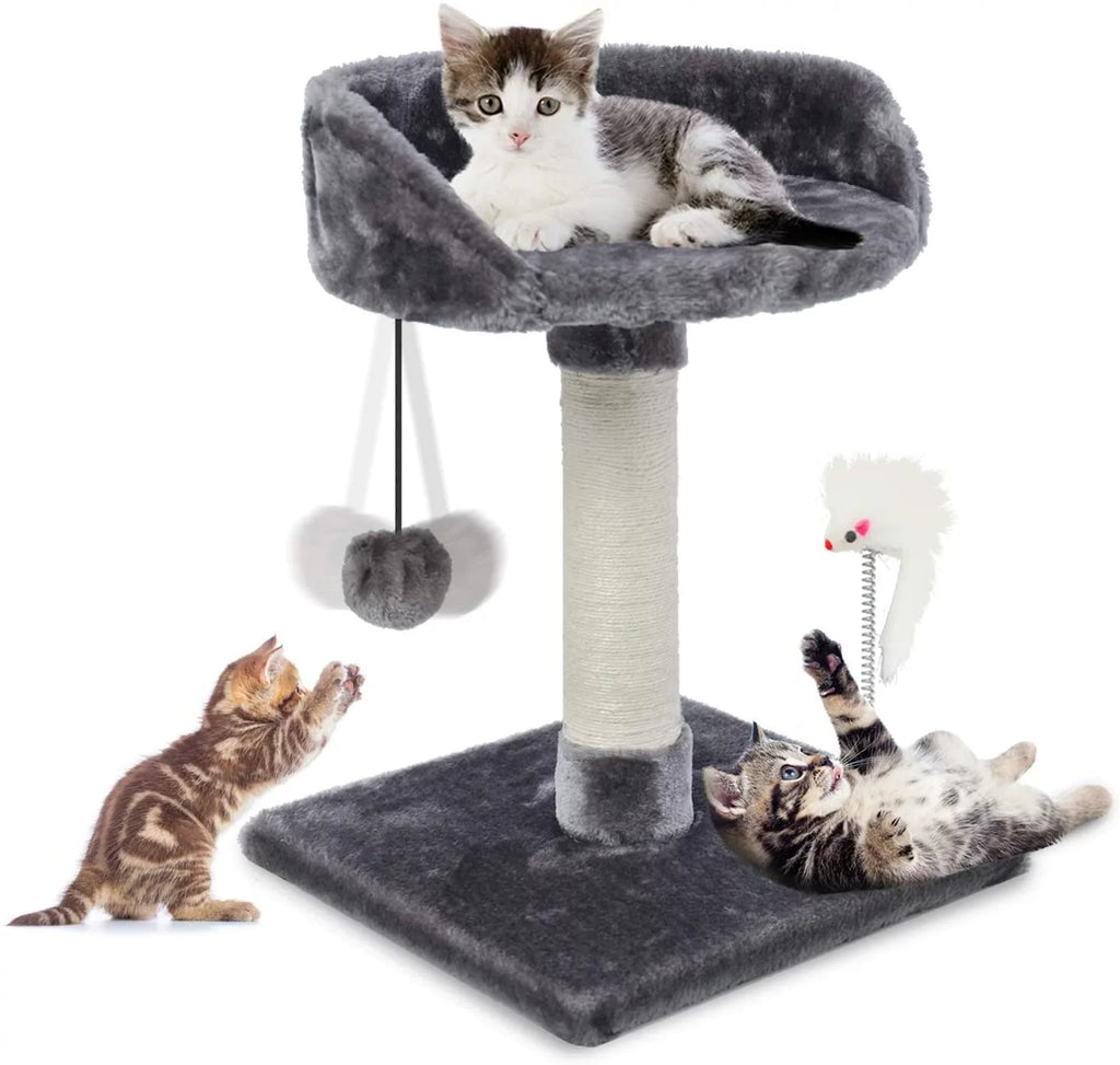 17" Cat Tree Climb Tower with Condo and Perches Gray U891084