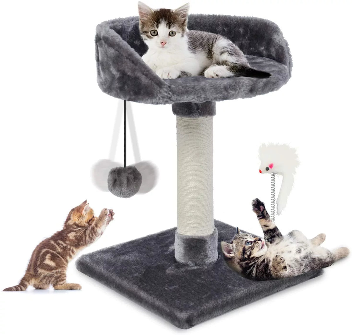 17" Cat Tree Climb Tower with Condo and Perches Gray U891084