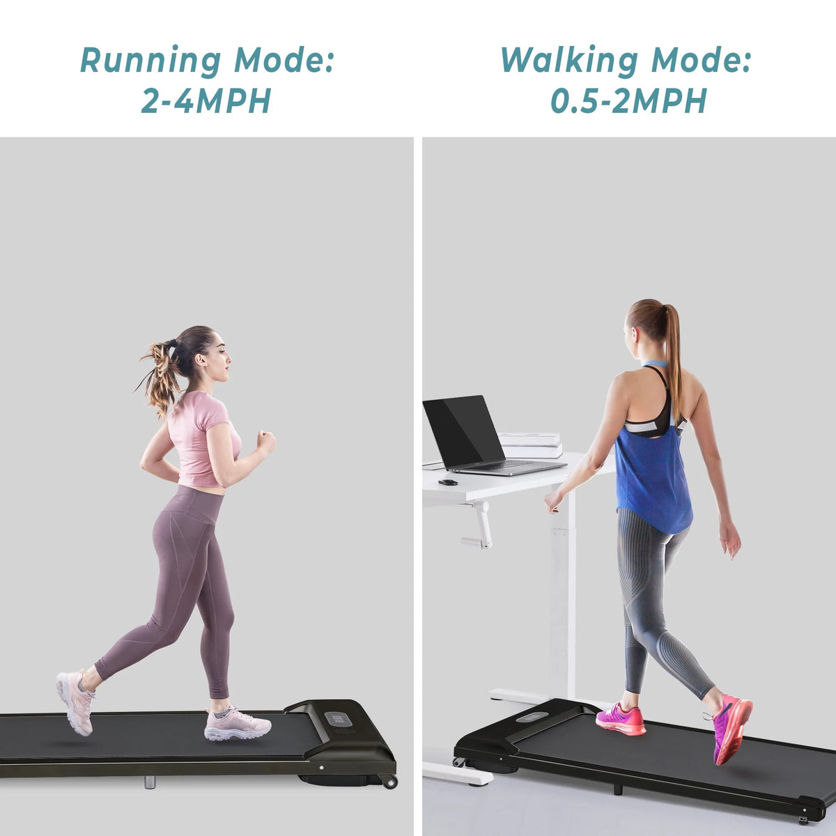 Electric Walking Pad Treadmill with 2 Modes Y8695
