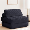 Folding Sofa Bed Convertible Sleeping Chair with Pillow Black G295129
