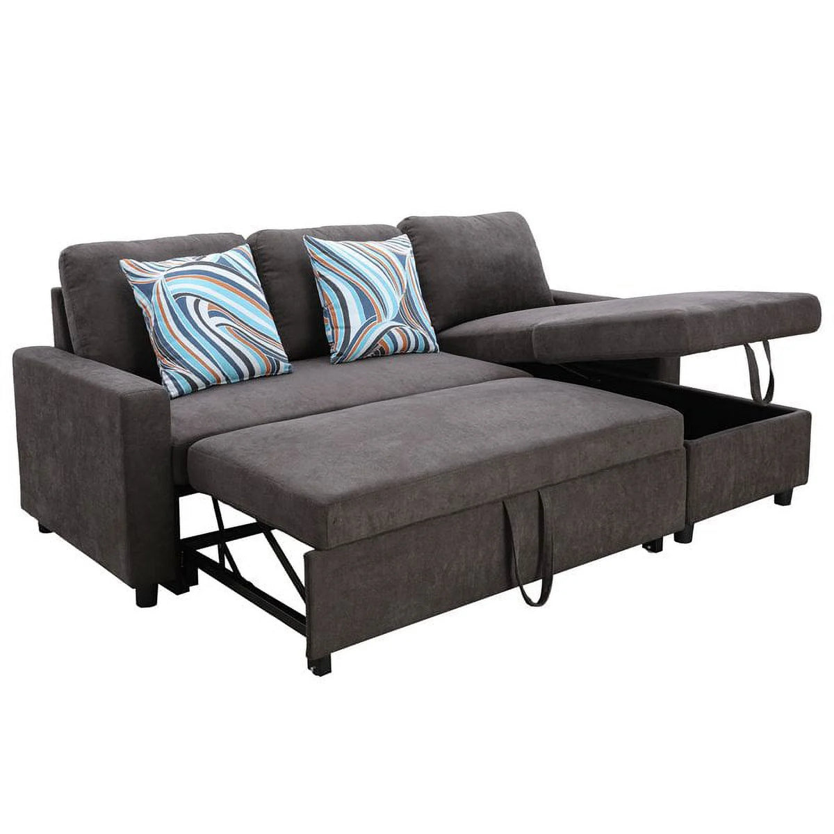 Dark Brown Microfiber Sectional Sofa P1332