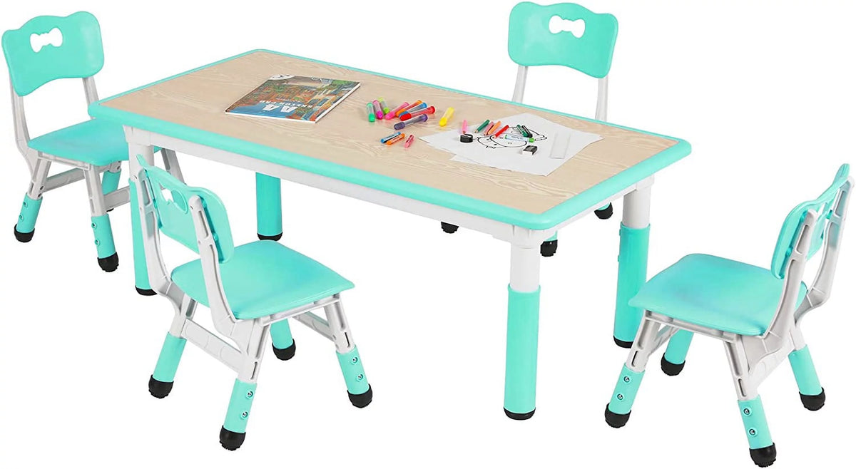 Adjustable Kids Table and Chairs Set, 5 Pieces V573594