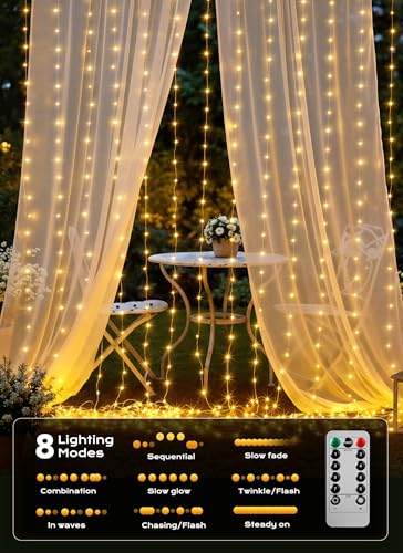 300 LED Curtain String Lights with Remote G198557