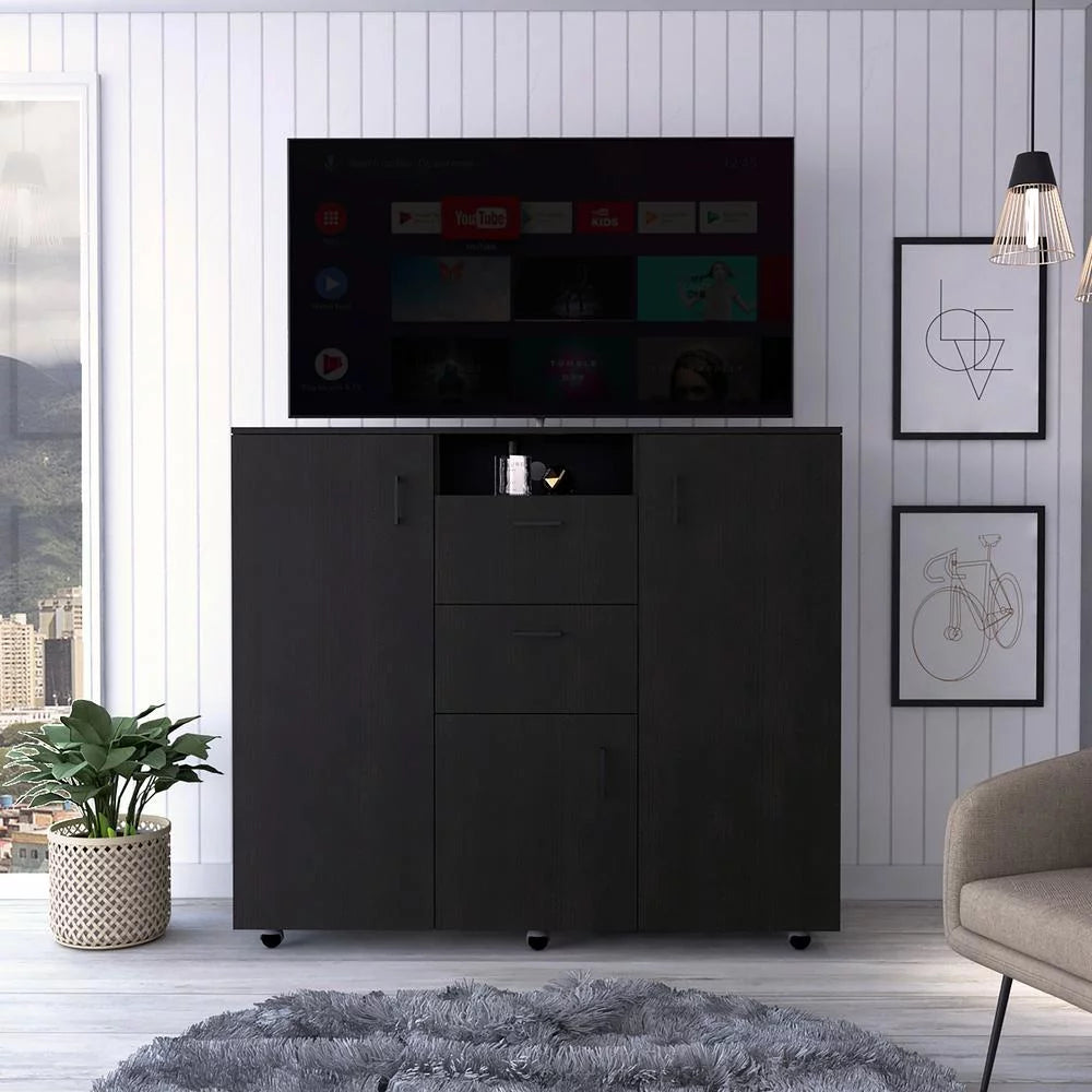 Black Double Door Cabinet Dresser D755178