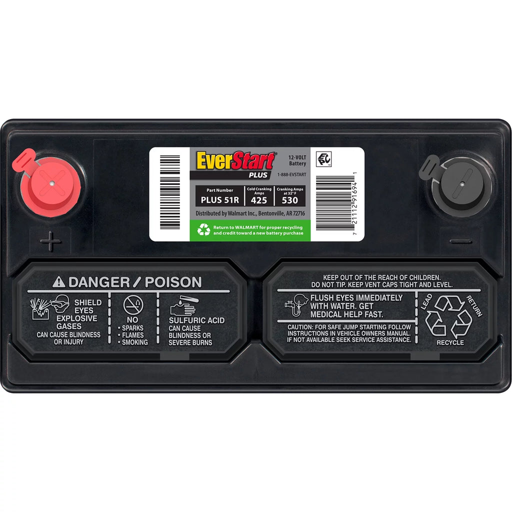 Lead Acid Automotive Battery Group Size 51R 12 Volt 425 CCA F89330