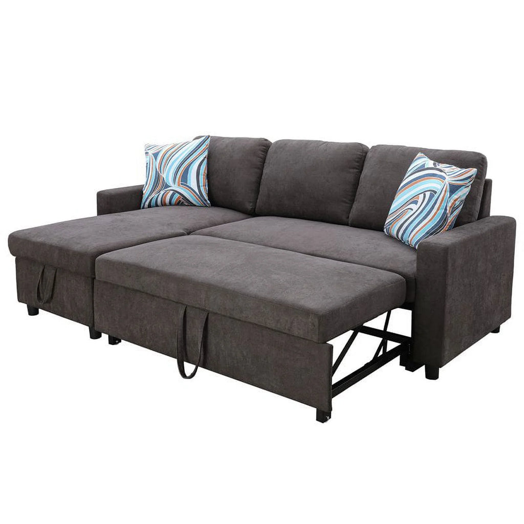 Dark Brown Microfiber Sectional Sofa P1332