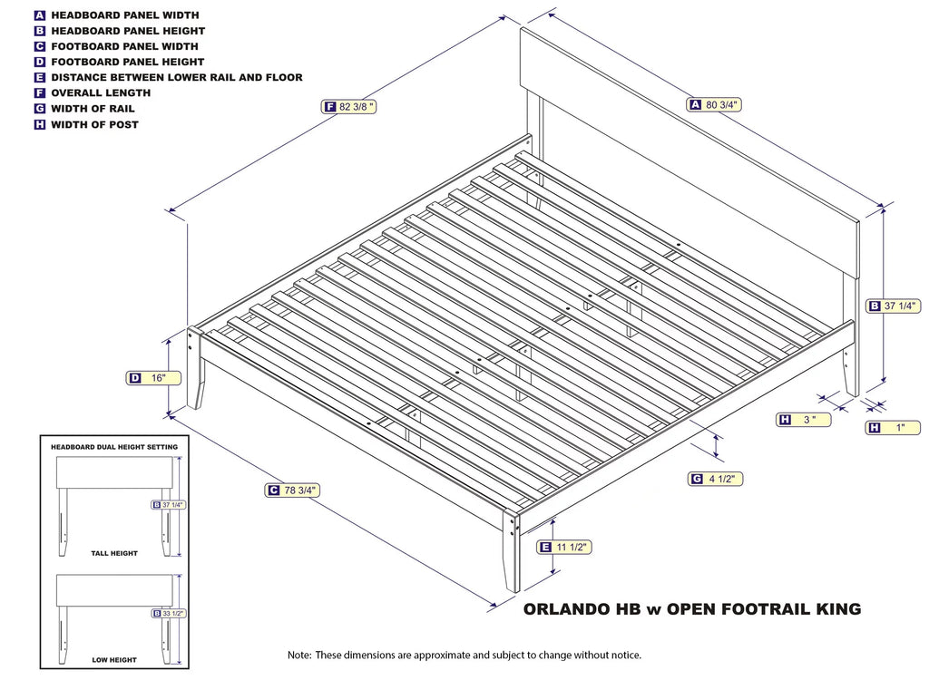 16" Caramel Solid Wood Platform Bed Y899522