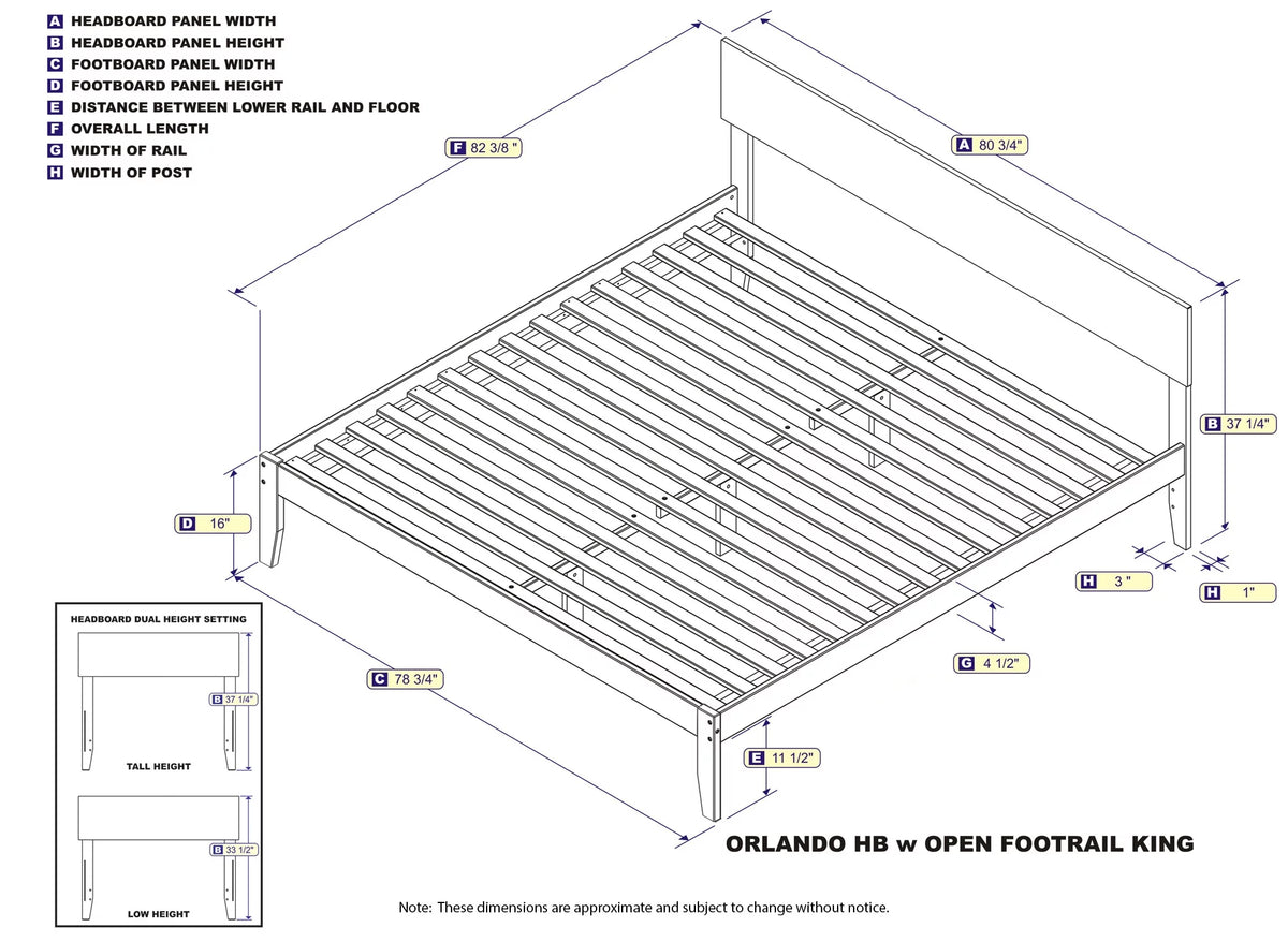 16" Caramel Solid Wood Platform Bed Y899522