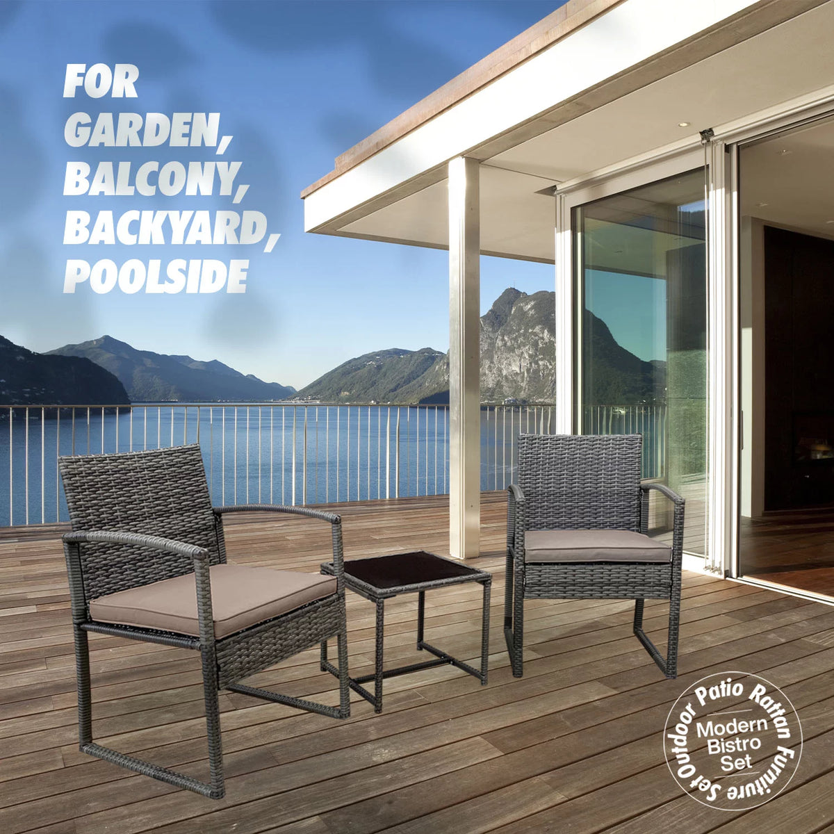 3-Piece Rattan Outdoor Coffee Table Set W4074