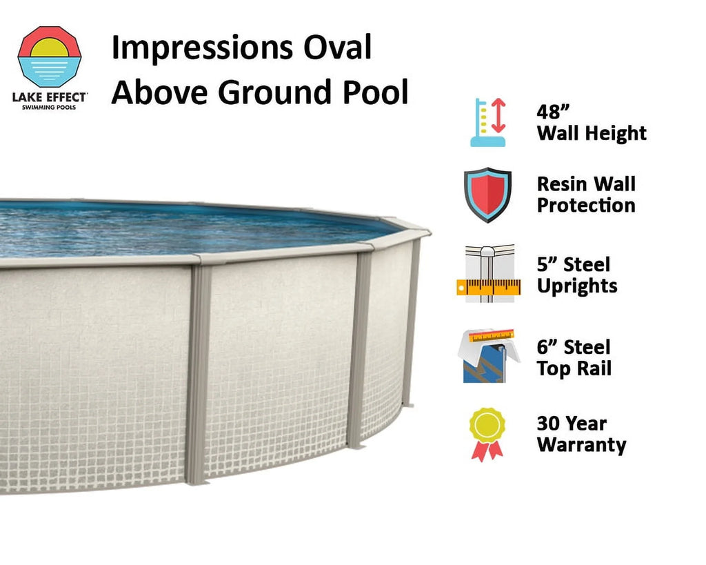15' x 30' Oval 48 Wall Swimming Pool Kit with Liner Z998779