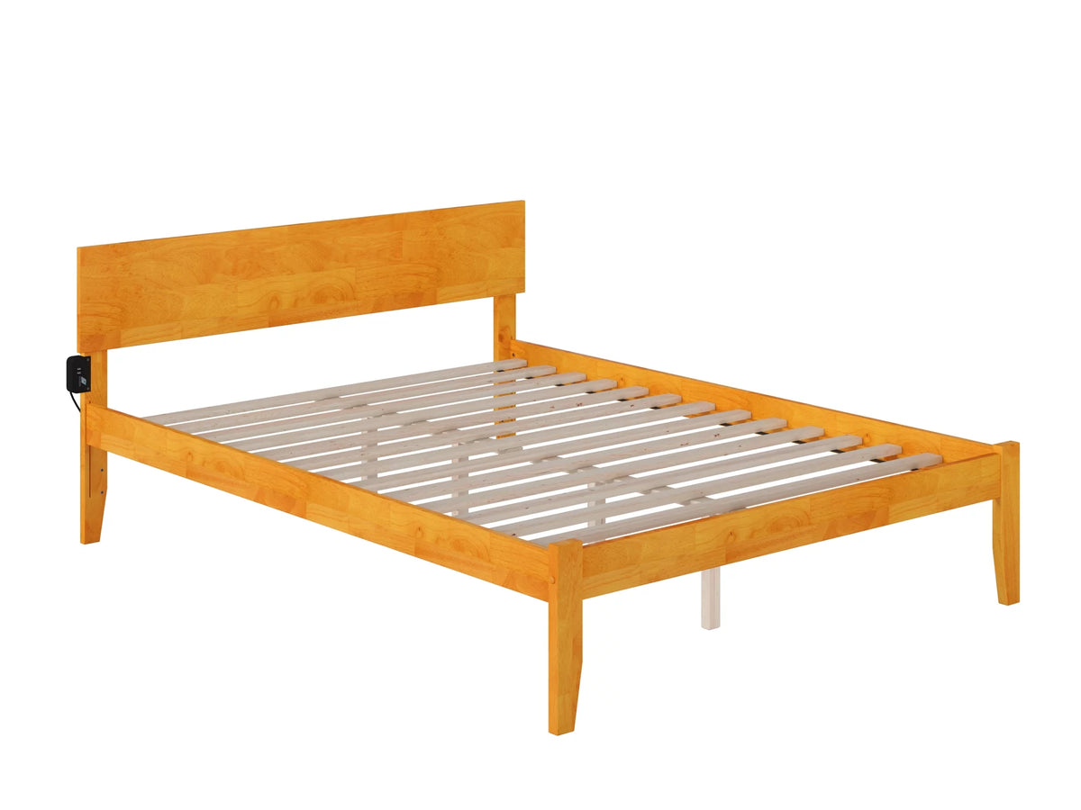 16" Caramel Solid Wood Platform Bed Y899522